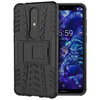 Dual Layer Rugged Tough Shockproof Case & Stand for Nokia 5.1 Plus - Black